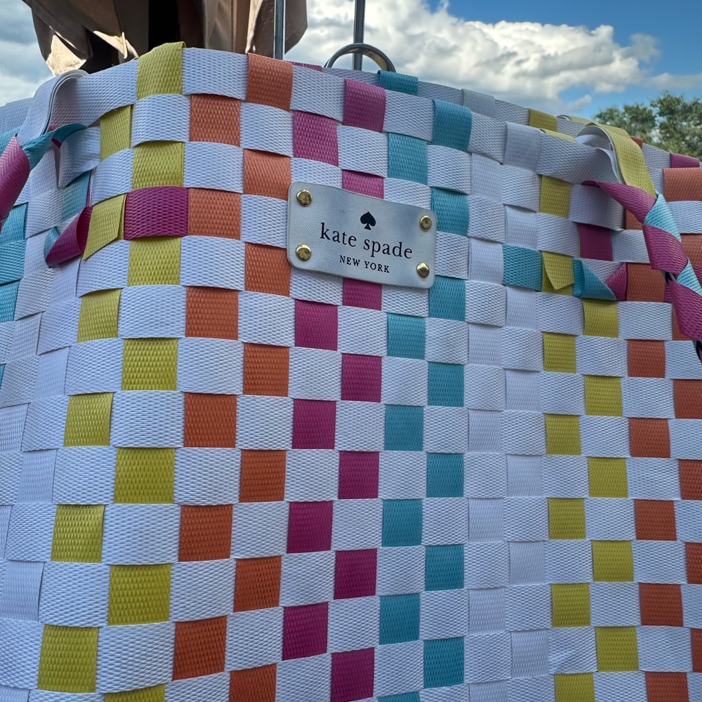 Kate Spade New York Rainbow Woven Tote Women’s EUC - Picture 2 of 7